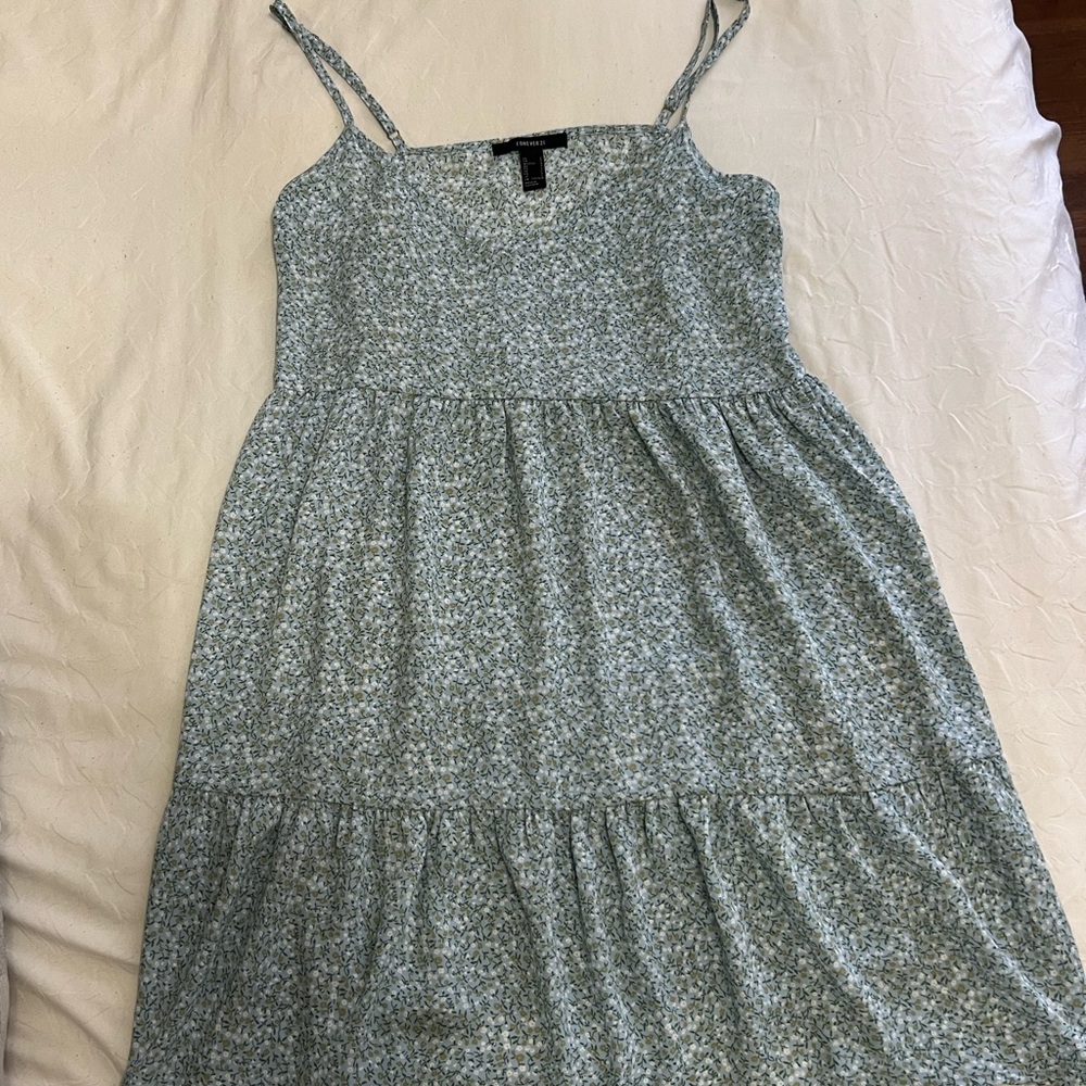 Forever 21 Blue Tiered Ruffled Sundress